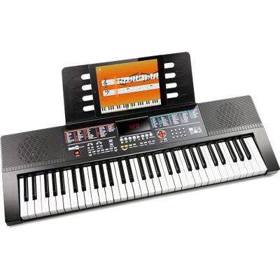 RockJam 61-Key Keyboard Piano with Sheet Music Stand, Piano Note Stickers & Lessons RJ640 Noir RockJam 61-Key Keyboard Piano with Sheet Music Stand, Piano Note Stickers & Lessons RJ640 Noir