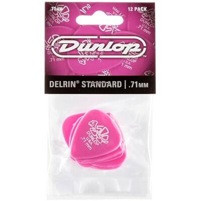 Dunlop Delrin 41P.71 Lot de médiators standard 0,71 mm Dunlop Delrin 41P.71 Lot de médiators standard 0,71 mm