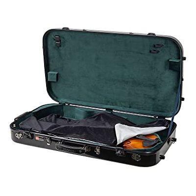 Crossrock , Étui double en fibre de verre 0 cordes pour mandoline style A/F et sangles de violon 4/4, compartiments intérieurs, rembourrage fixe et amovible, avec verrou TSA Noir (CRF2020MVBK), Noir Crossrock , Étui double en fibre de verre 0 cordes pour mandoline style A/F et sangles de violon 4/4, compartiments intérieurs, rembourrage fixe et amovible, avec verrou TSA Noir (CRF2020MVBK), Noir