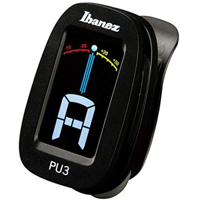Ibanez Accordeur à clip chromatique/automatique Noir (PU3-BK) Ibanez Accordeur à clip chromatique/automatique Noir (PU3-BK)