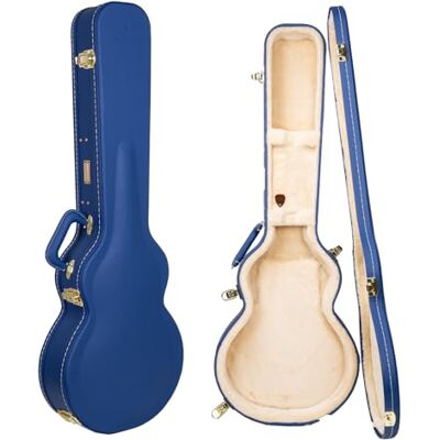 Crossrock Étui Guitare Électrique Les Paul Finition Cuir Synthétique Bleu Vif, Intérieur Beige, Serrure – Designer Series Crossrock Étui Guitare Électrique Les Paul Finition Cuir Synthétique Bleu Vif, Intérieur Beige, Serrure – Designer Series