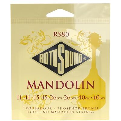 Rotosound Cordes pour Mandoline, Jeu de cordes mandoline RS80 Medium 10-34 Rotosound Cordes pour Mandoline, Jeu de cordes mandoline RS80 Medium 10-34