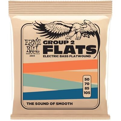 Ernie Ball Cordes à filet plat, Groupe II, pour basse électrique, calibre 50-105 Ernie Ball Cordes à filet plat, Groupe II, pour basse électrique, calibre 50-105
