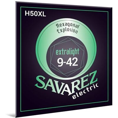 Savarez Hexagonal Explosion cordes de guitare électrique Electric Guitar Strings jeu 6 cordes filetage acier nickelé H50XL Extra Light .009-.042w Savarez Hexagonal Explosion cordes de guitare électrique Electric Guitar Strings jeu 6 cordes filetage acier nickelé H50XL Extra Light .009-.042w
