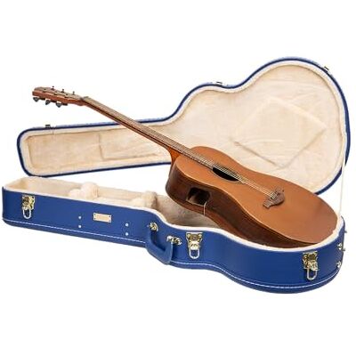 Crossrock Étui en Bois pour Guitare Om / 000-14 Fret Finition Cuir Vibrant Blue, intérieur Peluche Beige, Serrure – Série Designer Crossrock Étui en Bois pour Guitare Om / 000-14 Fret Finition Cuir Vibrant Blue, intérieur Peluche Beige, Serrure – Série Designer