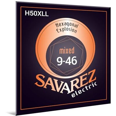 Savarez Hexagonal Explosion cordes de guitare électrique Electric Guitar Strings jeu 6 cordes filetage acier nickelé H50XLL Mixed .009-.046w Savarez Hexagonal Explosion cordes de guitare électrique Electric Guitar Strings jeu 6 cordes filetage acier nickelé H50XLL Mixed .009-.046w