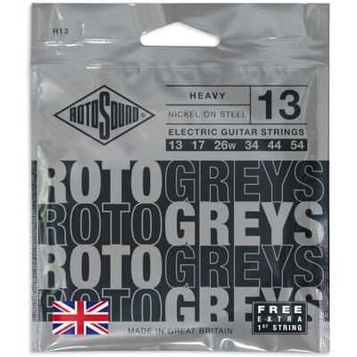 Rotosound Cordes pour Guitare Électrique Roto Nickelée GREYS R13 Heavy 13-54 Rotosound Cordes pour Guitare Électrique Roto Nickelée GREYS R13 Heavy 13-54