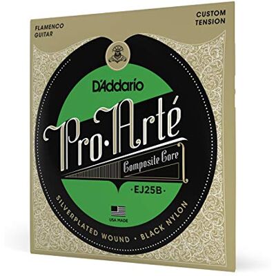 D'Addario Pro-Arte EJ25B Cordes en nylon composite pour guitare flamenco Noir D'Addario Pro-Arte EJ25B Cordes en nylon composite pour guitare flamenco Noir