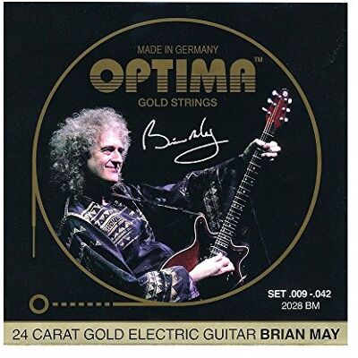 Optima cordes de guitare électrique Gold Strings Round Wound Set 2028BM Optima cordes de guitare électrique Gold Strings Round Wound Set 2028BM