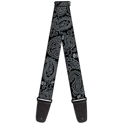 Buckle-Down Sangle de guitare Bandana/Skulls Black/Silver Buckle-Down Sangle de guitare Bandana/Skulls Black/Silver
