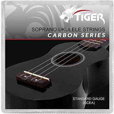 Tiger UAC14-CBN Jeu de cordes pour ukulélé soprano et concert Noir carbone Tiger UAC14-CBN Jeu de cordes pour ukulélé soprano et concert Noir carbone