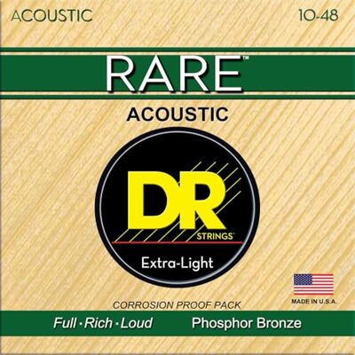 DR Strings DR String RPL-10 Rare Jeu de cordes pour guitare acoustique DR Strings DR String RPL-10 Rare Jeu de cordes pour guitare acoustique