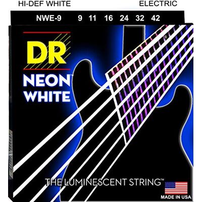 DR Strings DR E NEON NWE- 9 HiDef Electric Corde Blanc DR Strings DR E NEON NWE- 9 HiDef Electric Corde Blanc