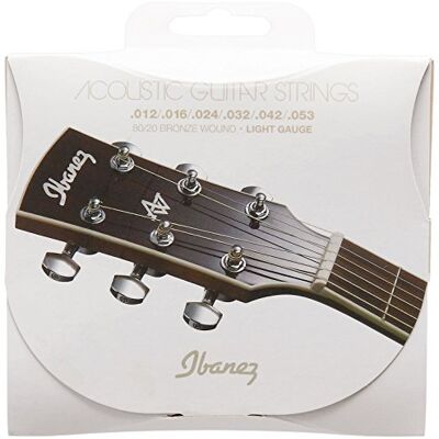 Ibanez IACS6C Jeu de cordes pour guitare acoustique Bronze Calibre clair Ibanez IACS6C Jeu de cordes pour guitare acoustique Bronze Calibre clair