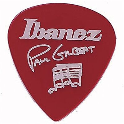 Ibanez B1000PG-CA Lot de 6 médiators Signature Paul Gilbert, 1.0mm, Rouge Ibanez B1000PG-CA Lot de 6 médiators Signature Paul Gilbert, 1.0mm, Rouge