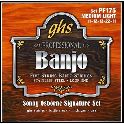 GHS Strings GHS BANJO STAINLESS STEEL PF175 Jeu De 5-Cordes Medium Light GHS Strings GHS BANJO STAINLESS STEEL PF175 Jeu De 5-Cordes Medium Light