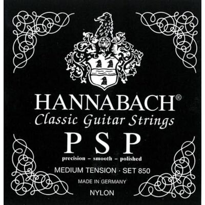 Hannabach Cordes pour guitare classique série 850 Medium Tension PSP Jeu Hannabach Cordes pour guitare classique série 850 Medium Tension PSP Jeu