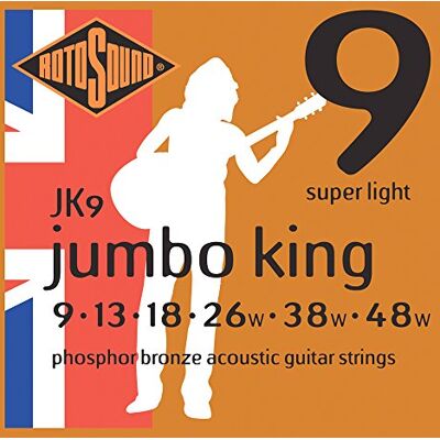 Rotosound Cordes pour Guitare Acoustique JUMBO KING 6-cordes JK9 Super Light 9-42 Rotosound Cordes pour Guitare Acoustique JUMBO KING 6-cordes JK9 Super Light 9-42