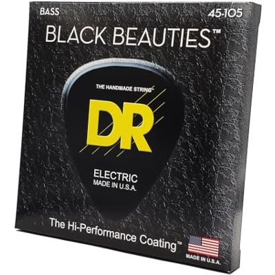 DR Strings BEAUTIES 45-105 Jeu de Cordes pour Guitare Basse Noir DR Strings BEAUTIES 45-105 Jeu de Cordes pour Guitare Basse Noir
