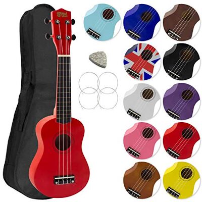 Mad About SU8 ukulélé soprano rouge avec kit complet Mad About SU8 ukulélé soprano rouge avec kit complet
