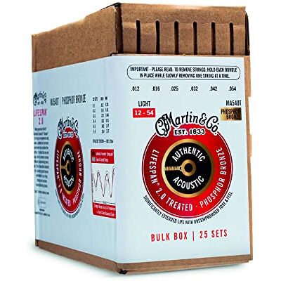 Martin & Co. MA540TBULK Authentic Lifespan 2.0 Light 12-54 Phosphor Bronze Lot de 25 Martin & Co. MA540TBULK Authentic Lifespan 2.0 Light 12-54 Phosphor Bronze Lot de 25