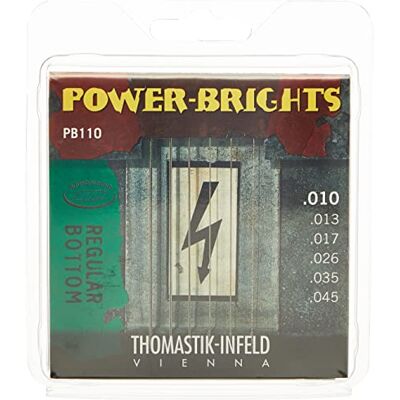 Thomastik-Infeld Thomastik Cordes Guitare électriques Power Brights Series Regular Bottom Jeu PB110 Medium Light .010-.045w Thomastik-Infeld Thomastik Cordes Guitare électriques Power Brights Series Regular Bottom Jeu PB110 Medium Light .010-.045w