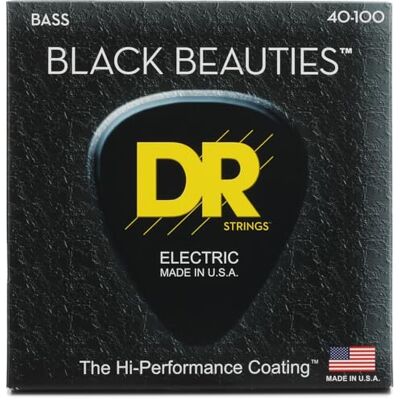 DR Strings BEAUTIES 40-100 Jeu de Cordes pour Guitare Basse Noir DR Strings BEAUTIES 40-100 Jeu de Cordes pour Guitare Basse Noir
