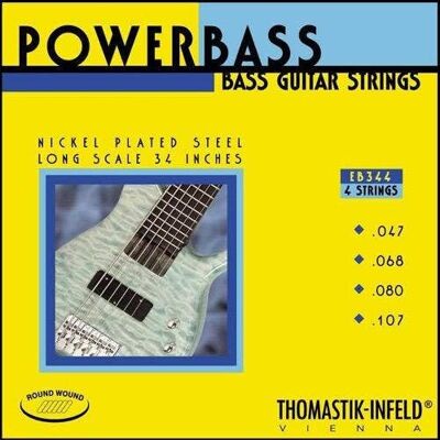 Thomastik-Infeld Thomastik Cordes Guitare électriques Power Bass Magnecore Round Wound Hexcore Jeu EB344 4-string roundwound long scale 34 Thomastik-Infeld Thomastik Cordes Guitare électriques Power Bass Magnecore Round Wound Hexcore Jeu EB344 4-string roundwound long scale 34