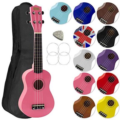 Mad About Ukulélé soprano rose SU8-PK avec ensemble complet Mad About Ukulélé soprano rose SU8-PK avec ensemble complet
