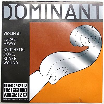 Thomastik-Infeld Dominant corde de violon ré 4/4 – corde simple (132Ast), âme synthétique, enroulement argent, tension forte Thomastik-Infeld Dominant corde de violon ré 4/4 – corde simple (132Ast), âme synthétique, enroulement argent, tension forte
