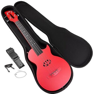 RockJam Ukulélé en fibre de carbone avec étui, capodastre et sangle RockJam Ukulélé en fibre de carbone avec étui, capodastre et sangle
