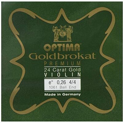 Optima Gold Brocart Cordes de violon en or 24 carats 4/4 E 0,26 K Optima Gold Brocart Cordes de violon en or 24 carats 4/4 E 0,26 K