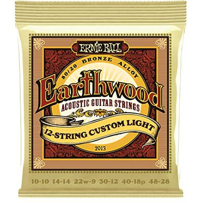 Ernie Ball Earthwood 12-String Custom Light 80/20 Bronze Acoustic Guitar Strings 10-48 Gauge Ernie Ball Earthwood 12-String Custom Light 80/20 Bronze Acoustic Guitar Strings 10-48 Gauge