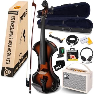 Pyle Violon 4/4 Adulte Électronique Silencieux avec Kit Amplificateur – Violon en Bois Massif avec Amplificateur 10W et Accessoires Complets-Instrument à Cordes Orchestral Taille Complète Pyle Violon 4/4 Adulte Électronique Silencieux avec Kit Amplificateur – Violon en Bois Massif avec Amplificateur 10W et Accessoires Complets-Instrument à Cordes Orchestral Taille Complète