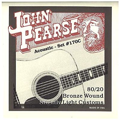 John Pearse Strings® 170 Jeu de Cordes pour Guitare Acoustique 80/20 Bronze Wound Slightly Light Customs 11-52 John Pearse Strings® 170 Jeu de Cordes pour Guitare Acoustique 80/20 Bronze Wound Slightly Light Customs 11-52