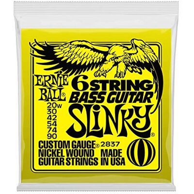 Ernie Ball Slinky 6 cordes avec petite extrémité à bille 29 5/8 cordes pour guitare basse Calibre 20-90 Ernie Ball Slinky 6 cordes avec petite extrémité à bille 29 5/8 cordes pour guitare basse Calibre 20-90
