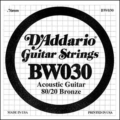 D'Addario Corde simple pour guitare acoustique Bronze 030 D'Addario Corde simple pour guitare acoustique Bronze 030