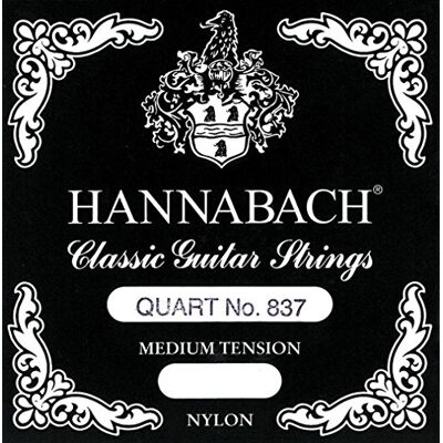 Hannabach Cordes pour guitare classique série 837 tension moyenne pour guitare quart, diapason 540-560 mm jeu de 6 cordes 837MT Hannabach Cordes pour guitare classique série 837 tension moyenne pour guitare quart, diapason 540-560 mm jeu de 6 cordes 837MT