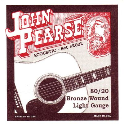John Pearse Strings® 200L Jeu de Cordes pour Guitare Acoustique 80/20 Bronze Wound Light Gauge 12-53 John Pearse Strings® 200L Jeu de Cordes pour Guitare Acoustique 80/20 Bronze Wound Light Gauge 12-53