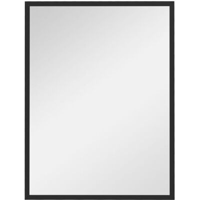HOMCOM Miroir Mural Rectangulaire 60 x 80 cm, Cadre en Bois Noir Idéal pour la Salle de Bain, Salon ou Chambre HOMCOM Miroir Mural Rectangulaire 60 x 80 cm, Cadre en Bois Noir Idéal pour la Salle de Bain, Salon ou Chambre