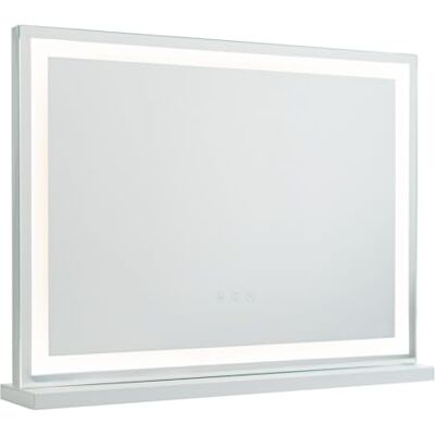 Flamingueo Miroir Coiffeuse Bande LED 3 Modes D'Éclairage Intensité Réglable Contrôle Tactile Miroir Maquillage Lumineux Blanc 58x12x43cm Flamingueo Miroir Coiffeuse Bande LED 3 Modes D'Éclairage Intensité Réglable Contrôle Tactile Miroir Maquillage Lumineux Blanc 58x12x43cm