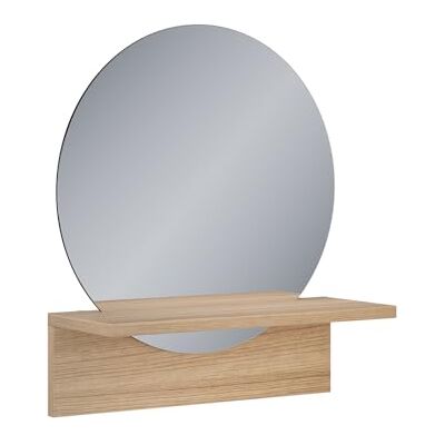 Vicco Miroir mural "Elyra", Chêne doré, 40x47.5cm avec tablette, adapté au montage mural pour salle de bain et espaces de vie Vicco Miroir mural "Elyra", Chêne doré, 40x47.5cm avec tablette, adapté au montage mural pour salle de bain et espaces de vie