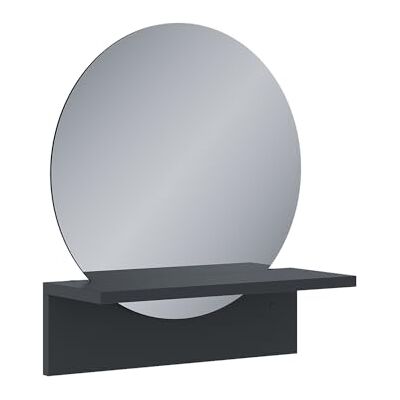 Vicco Miroir mural "Elyra", Noir, 40x47.5cm avec tablette, adapté au montage mural pour salle de bain et espaces de vie Vicco Miroir mural "Elyra", Noir, 40x47.5cm avec tablette, adapté au montage mural pour salle de bain et espaces de vie