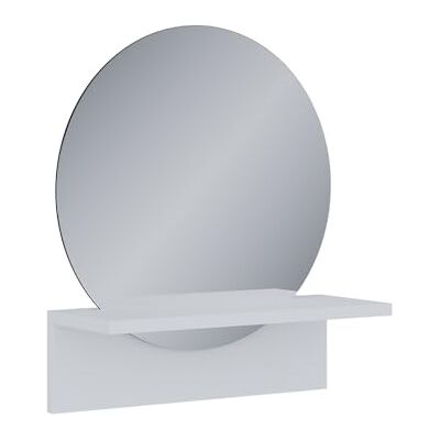 Vicco Miroir mural "Elyra", Blanc, 40x47.5cm avec tablette, adapté au montage mural pour salle de bain et espaces de vie Vicco Miroir mural "Elyra", Blanc, 40x47.5cm avec tablette, adapté au montage mural pour salle de bain et espaces de vie