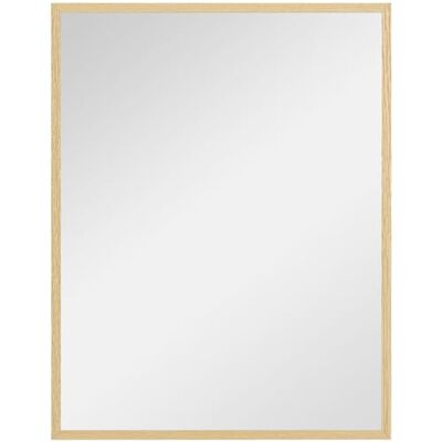 HOMCOM Miroir Mural Rectangulaire 90 x 70 cm, Cadre en Bois Naturel Idéal pour Salle de Bain, Salon ou Chambre HOMCOM Miroir Mural Rectangulaire 90 x 70 cm, Cadre en Bois Naturel Idéal pour Salle de Bain, Salon ou Chambre