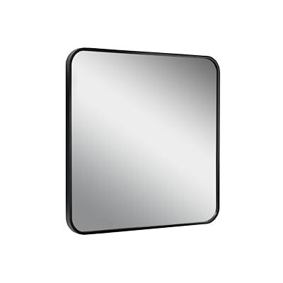 ART Miroir mural carré 60 x 60 cm Cadre en MDF noir Idéal pour le salon, le couloir et le couloir Miroir décoratif moderne ART Miroir mural carré 60 x 60 cm Cadre en MDF noir Idéal pour le salon, le couloir et le couloir Miroir décoratif moderne
