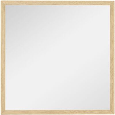 HOMCOM Miroir Mural Carré 50 x 50 cm, Cadre en Bois Naturel Idéal pour Salle de Bain, Salon, Chambre HOMCOM Miroir Mural Carré 50 x 50 cm, Cadre en Bois Naturel Idéal pour Salle de Bain, Salon, Chambre