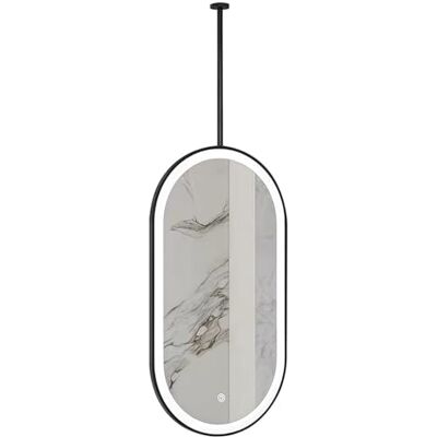 DMCHENGMA Miroir ovale moderne à pendentif LED, étanche, plafond suspendu, miroir de maquillage, miroir de maquillage, cadre en métal noir, miroir suspendu(40cmx60cm) DMCHENGMA Miroir ovale moderne à pendentif LED, étanche, plafond suspendu, miroir de maquillage, miroir de maquillage, cadre en métal noir, miroir suspendu(40cmx60cm)