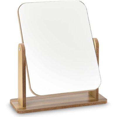 jutyum Petit miroir sur pied en bois, miroir autonome amovible pour coiffeuse, bureau, chambre et salle de bain jutyum Petit miroir sur pied en bois, miroir autonome amovible pour coiffeuse, bureau, chambre et salle de bain