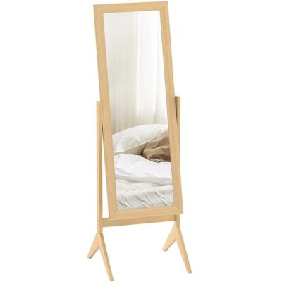 HOMCOM Miroir en Pied Grand Miroir de Sol Inclinaison réglable pour Dressing Chambre dim. 47L x 46l x 148H cm en chêne HOMCOM Miroir en Pied Grand Miroir de Sol Inclinaison réglable pour Dressing Chambre dim. 47L x 46l x 148H cm en chêne
